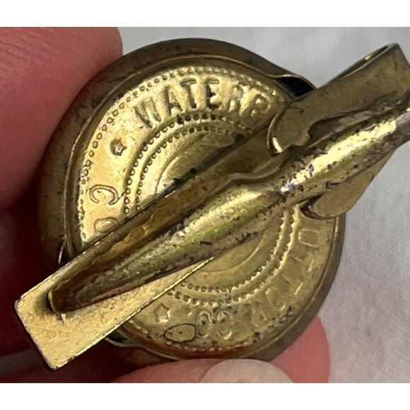 Eagle Waterbury Button Tie Bar Collar Clip Pin Raised Relief Vintage Militaria - Picture 2 of 7